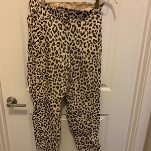 Leopard print cropped pants from JCrew